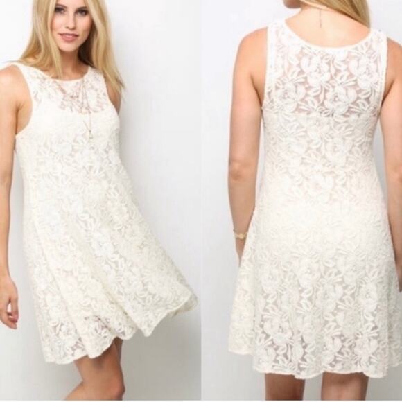 Free People Vintage Miles of Lace Bridal XS Lace Dress - Picture 8 of 8
